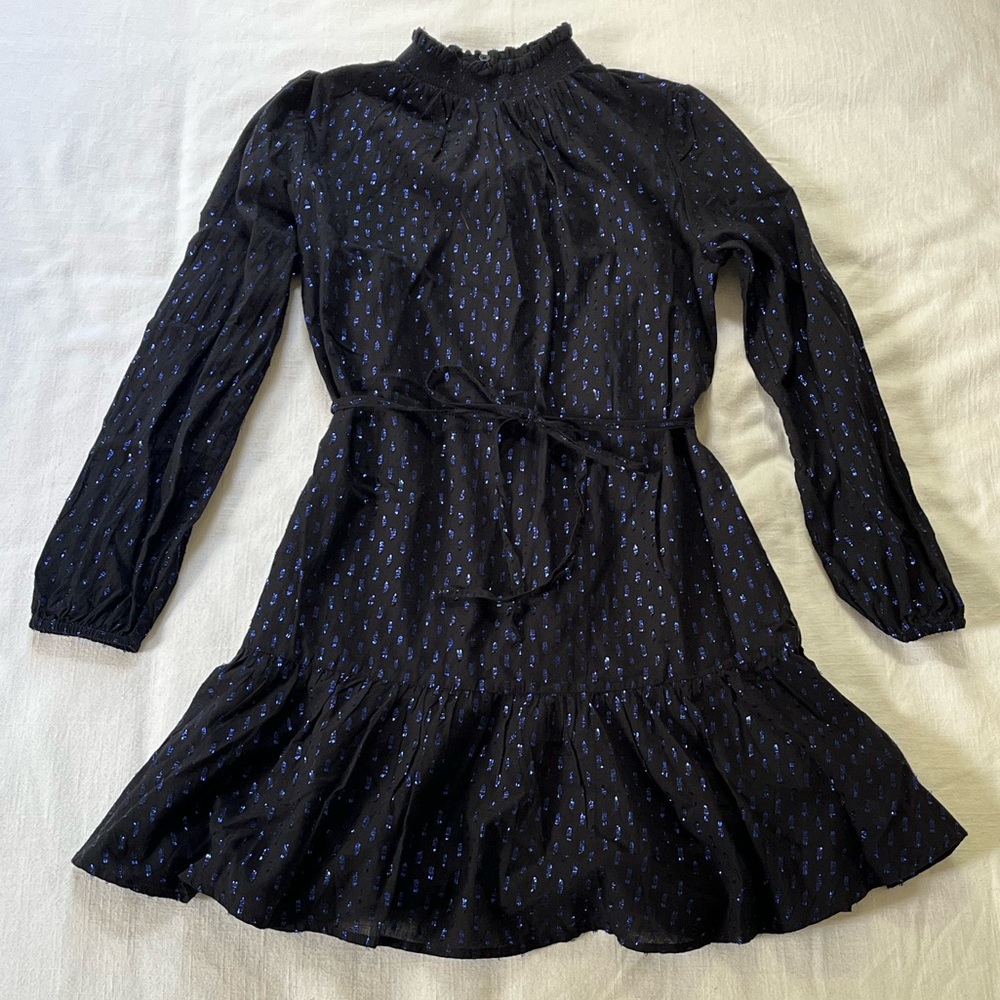 NWOT! GAP black metallic blue party dress